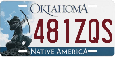 OK license plate 481ZQS