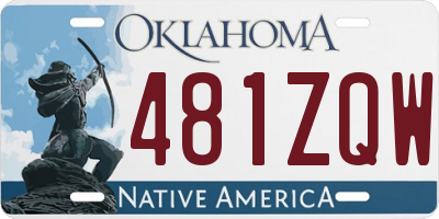 OK license plate 481ZQW