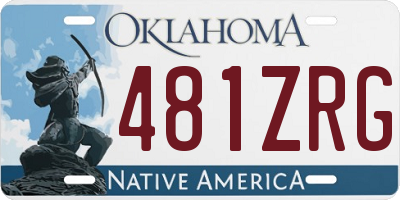 OK license plate 481ZRG