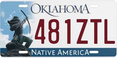 OK license plate 481ZTL