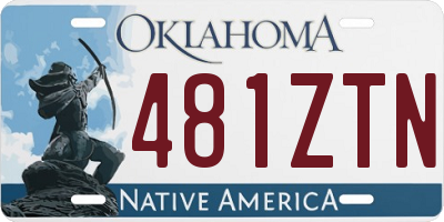 OK license plate 481ZTN