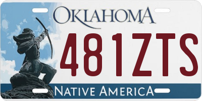 OK license plate 481ZTS