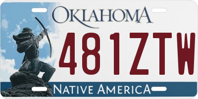 OK license plate 481ZTW