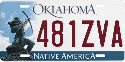 OK license plate 481ZVA