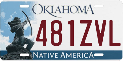 OK license plate 481ZVL