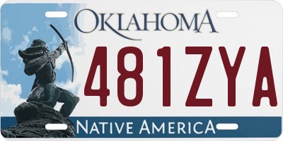 OK license plate 481ZYA
