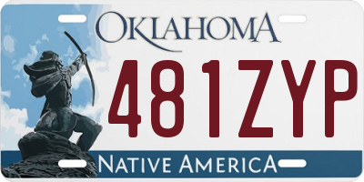OK license plate 481ZYP