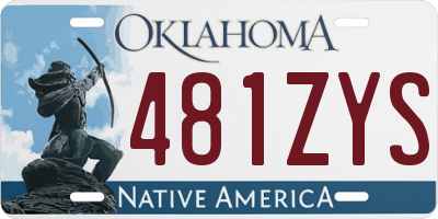 OK license plate 481ZYS