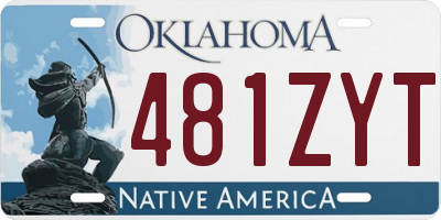 OK license plate 481ZYT