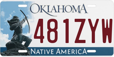 OK license plate 481ZYW