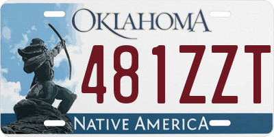 OK license plate 481ZZT