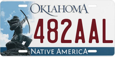 OK license plate 482AAL