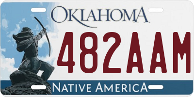 OK license plate 482AAM