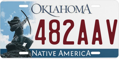 OK license plate 482AAV
