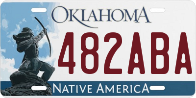 OK license plate 482ABA
