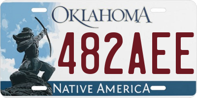 OK license plate 482AEE