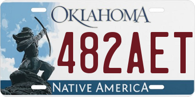 OK license plate 482AET