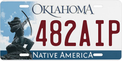 OK license plate 482AIP