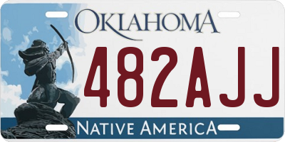 OK license plate 482AJJ