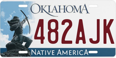 OK license plate 482AJK