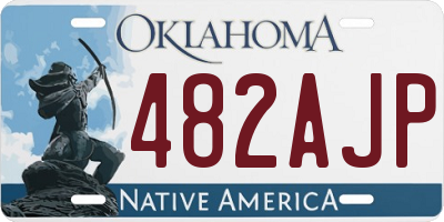 OK license plate 482AJP