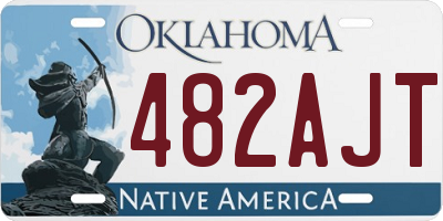 OK license plate 482AJT