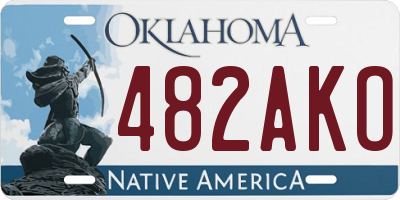 OK license plate 482AKO