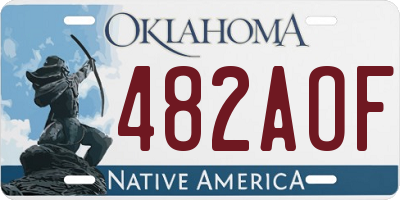 OK license plate 482AOF