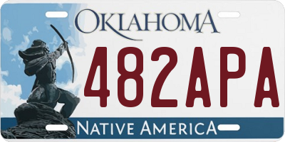 OK license plate 482APA