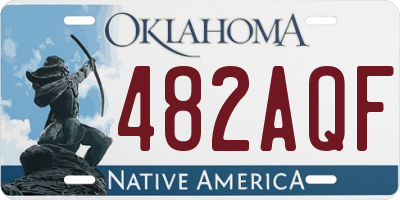 OK license plate 482AQF