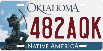 OK license plate 482AQK