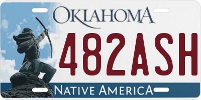 OK license plate 482ASH