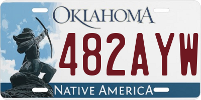 OK license plate 482AYW