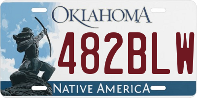 OK license plate 482BLW