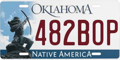 OK license plate 482BOP