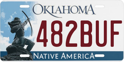 OK license plate 482BUF