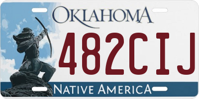 OK license plate 482CIJ