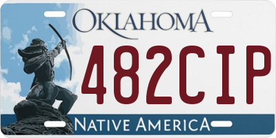 OK license plate 482CIP