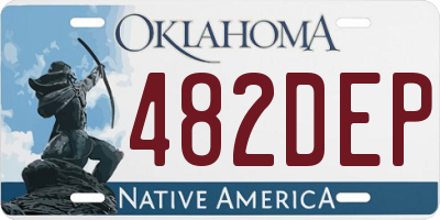 OK license plate 482DEP