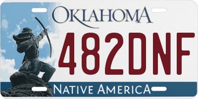 OK license plate 482DNF