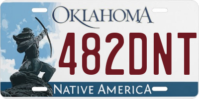 OK license plate 482DNT