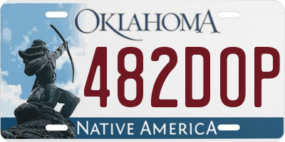 OK license plate 482DOP