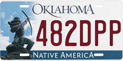 OK license plate 482DPP