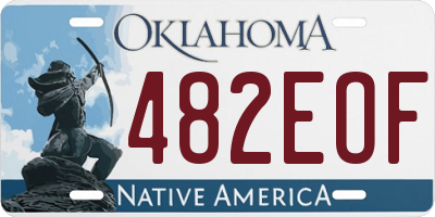 OK license plate 482EOF