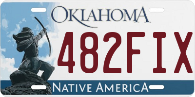 OK license plate 482FIX