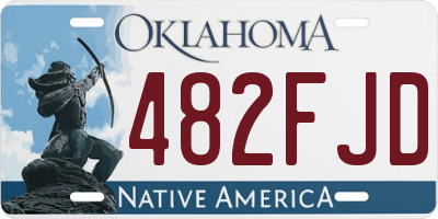 OK license plate 482FJD