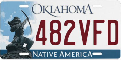 OK license plate 482VFD