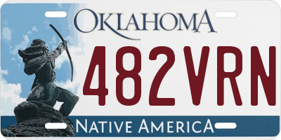 OK license plate 482VRN
