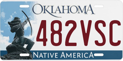 OK license plate 482VSC