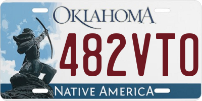 OK license plate 482VTO